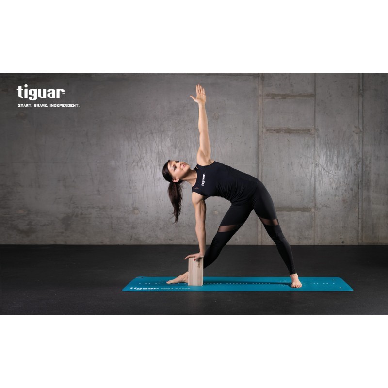 Zestaw do jogi tiguar - mata + 2 x kostka drewno + pasek - 1954