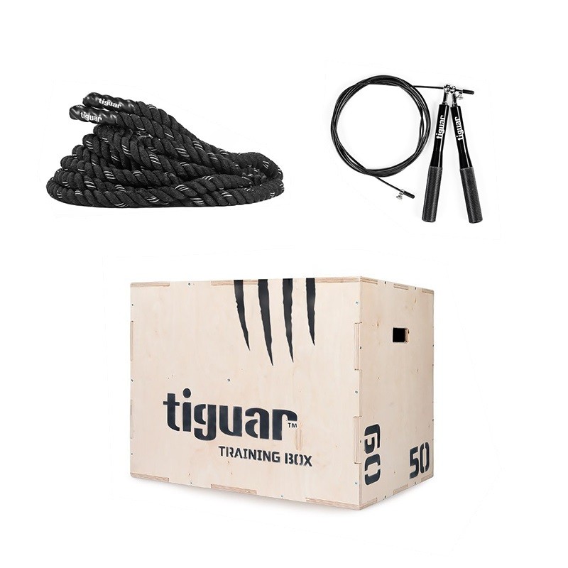 Zestaw cross - skrzynia plyometryczna + lina treningowa + skakanka szybkościowa - 2006