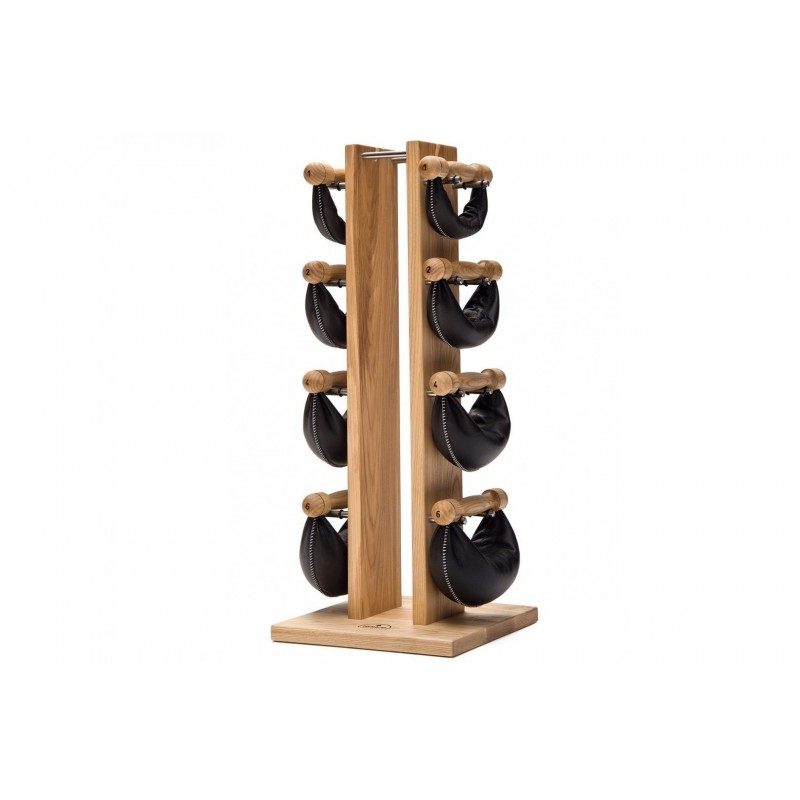 Hantle NOHrD SwingBell 2-8 Kg ze stojakiem Tower Natural Jesion Skóra - 3707