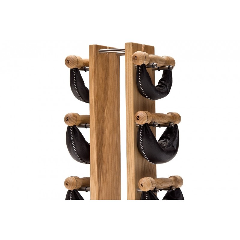 Hantle NOHrD SwingBell 2-8 Kg ze stojakiem Tower Natural Jesion Skóra - 3708
