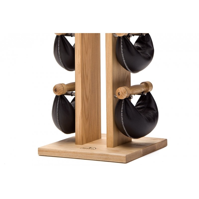 Hantle NOHrD SwingBell 2-8 Kg ze stojakiem Tower Natural Jesion Skóra - 3710
