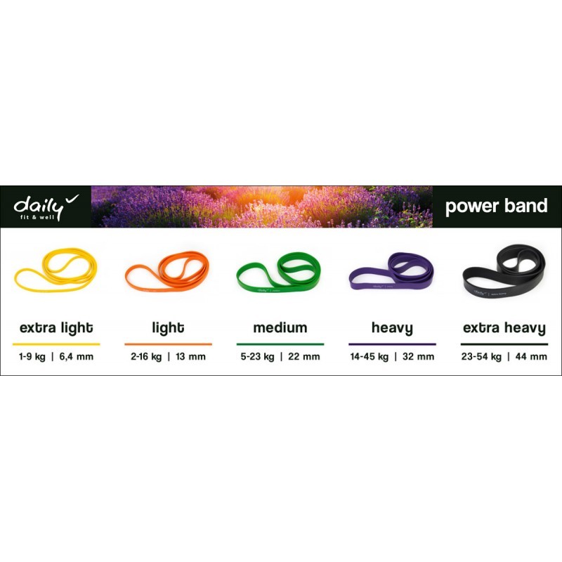 Zestaw gum oporowych daily Extra Light + Light + Medium + Hard + Extra Hard - 4003