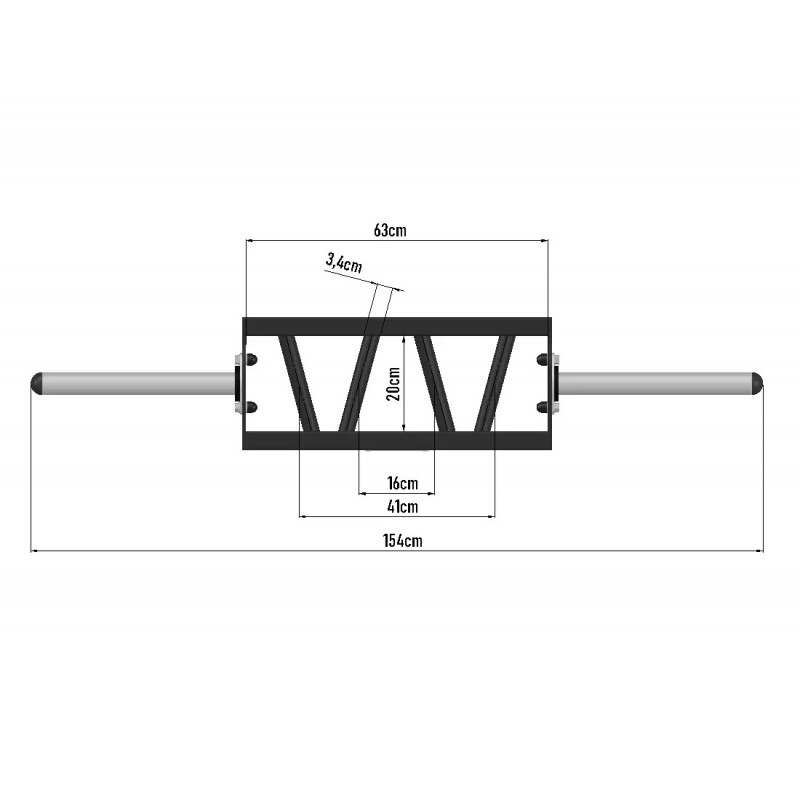 Gryf olimpijski kratownica Short Multigrip ROKK - 5169