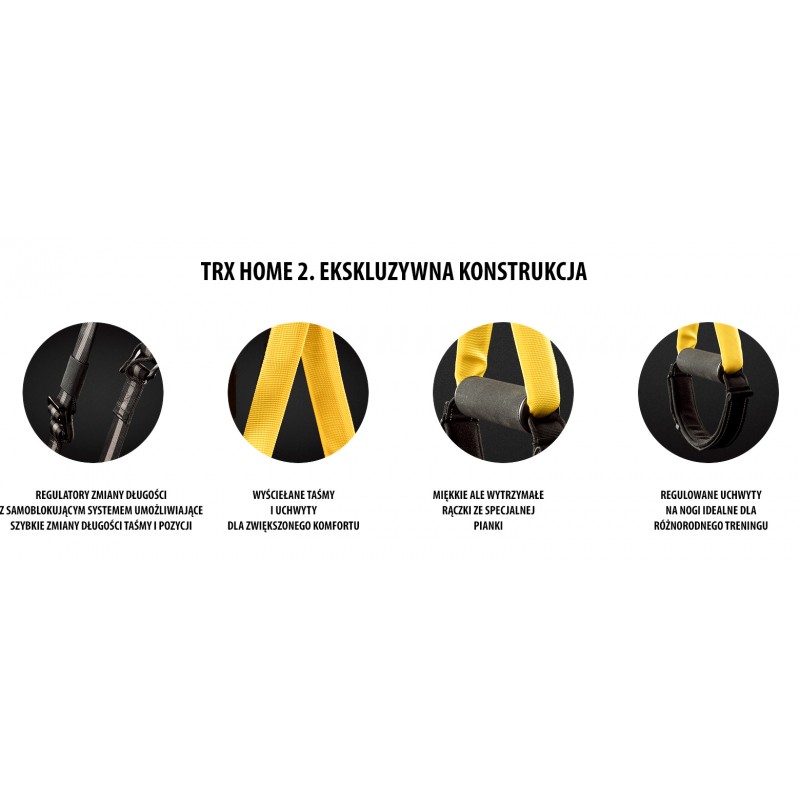 Taśmy TRX Home 2 pasy do ćwiczeń ekskluzywna konstrukcja - 5332